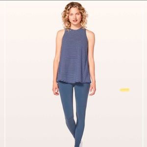Lululemon All Tied Up Tank Modern Stripe Heathered Hero Blue White Size S/M?